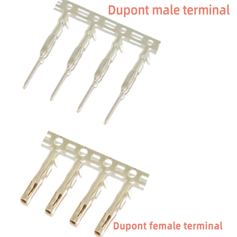 100pcs Dupont wire terminal 2.54mm spacing cold-pressed terminal Dupont rubber shell terminal