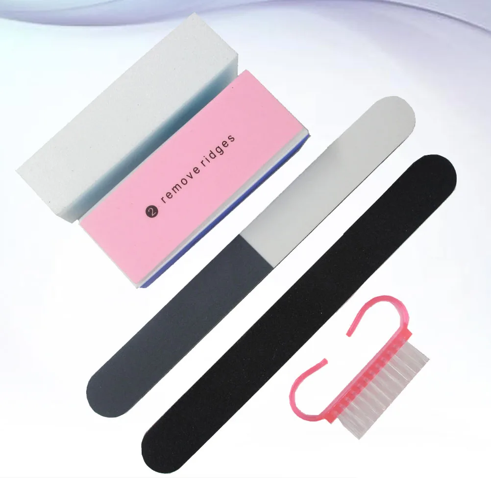 10 個マニキュアツールセットバッファーファイルサンディングブロック研磨ストリップ天然偽爪サロン家庭用ポリッシャーネイルエメリー