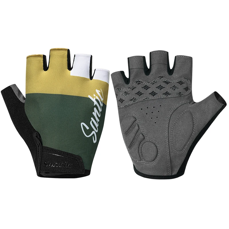 Santic Summer Cycling Gloves Short Finger Cycling Gloves Road Bike Breathable Half Finger Unisex Sports Fitness Gloves