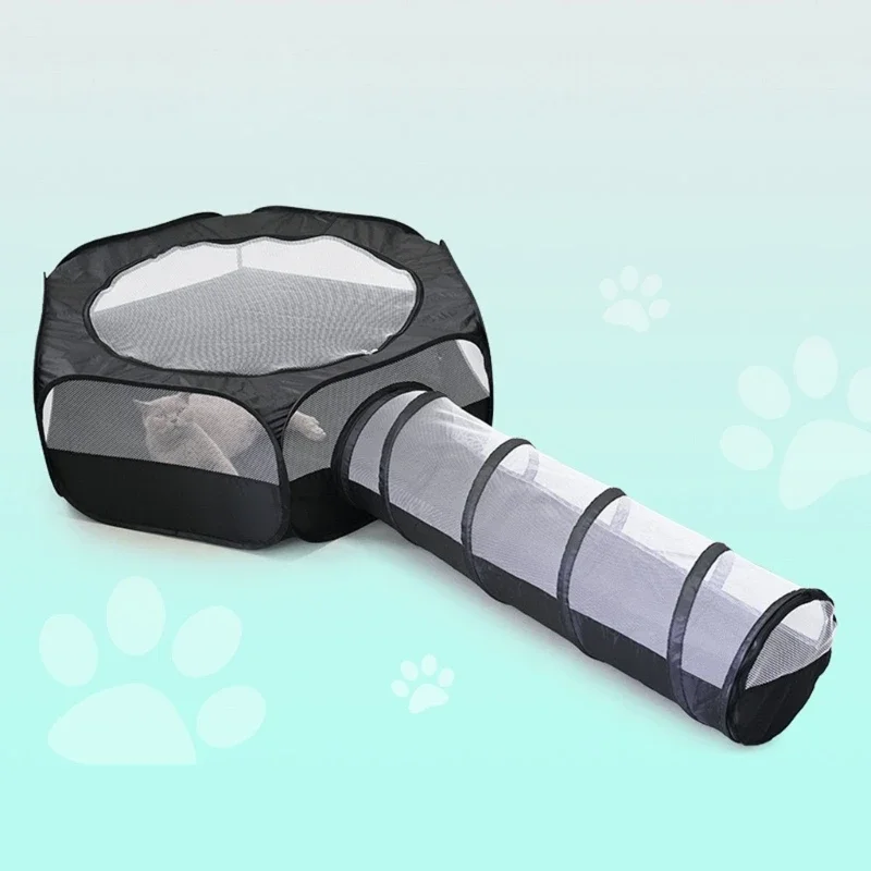 Foldable Cat Tube & Playpen Toy PlayTunnel Tent House Dogs Playtube Scratchproof Boredom Pet Indoor Entertainment Toy