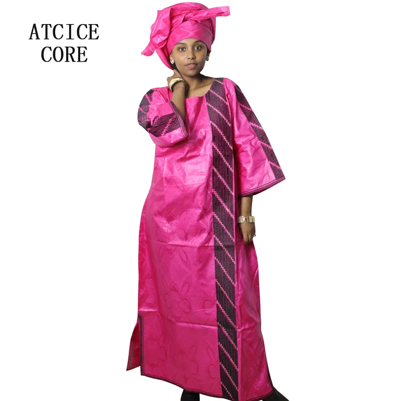 Ricamo africano Bazin Riche per abito lungo da donna con sciarpa