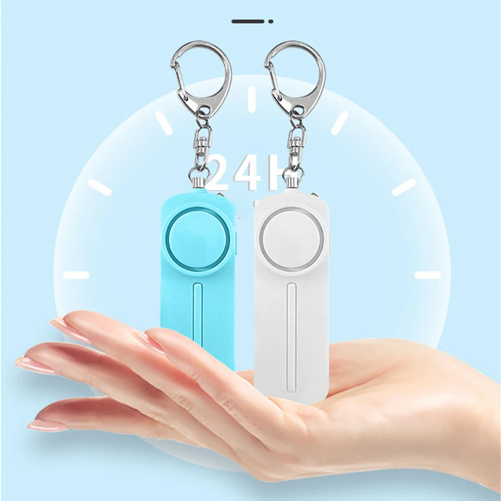 여아 어린이 여성 보안 키체인 보안 경보, 130dB 안전 비상 보안 호신 경보, 1 개, 2 개