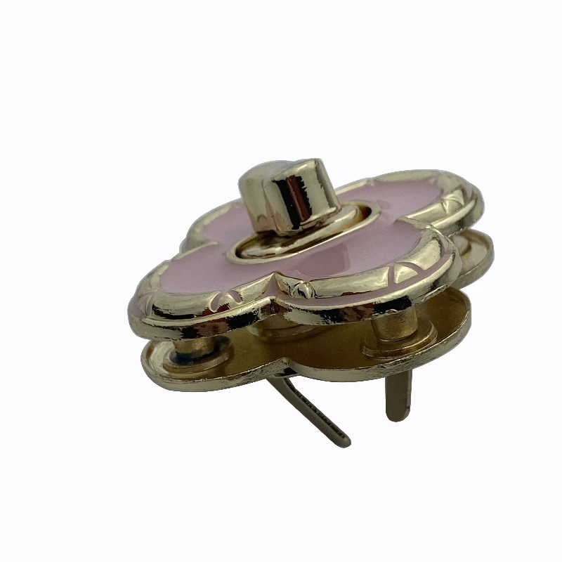 Flower Turn Locks for Handbag Parts DIY Bag Hardware Accessories Zinc Alloy Twist Lock Light Gold Metal