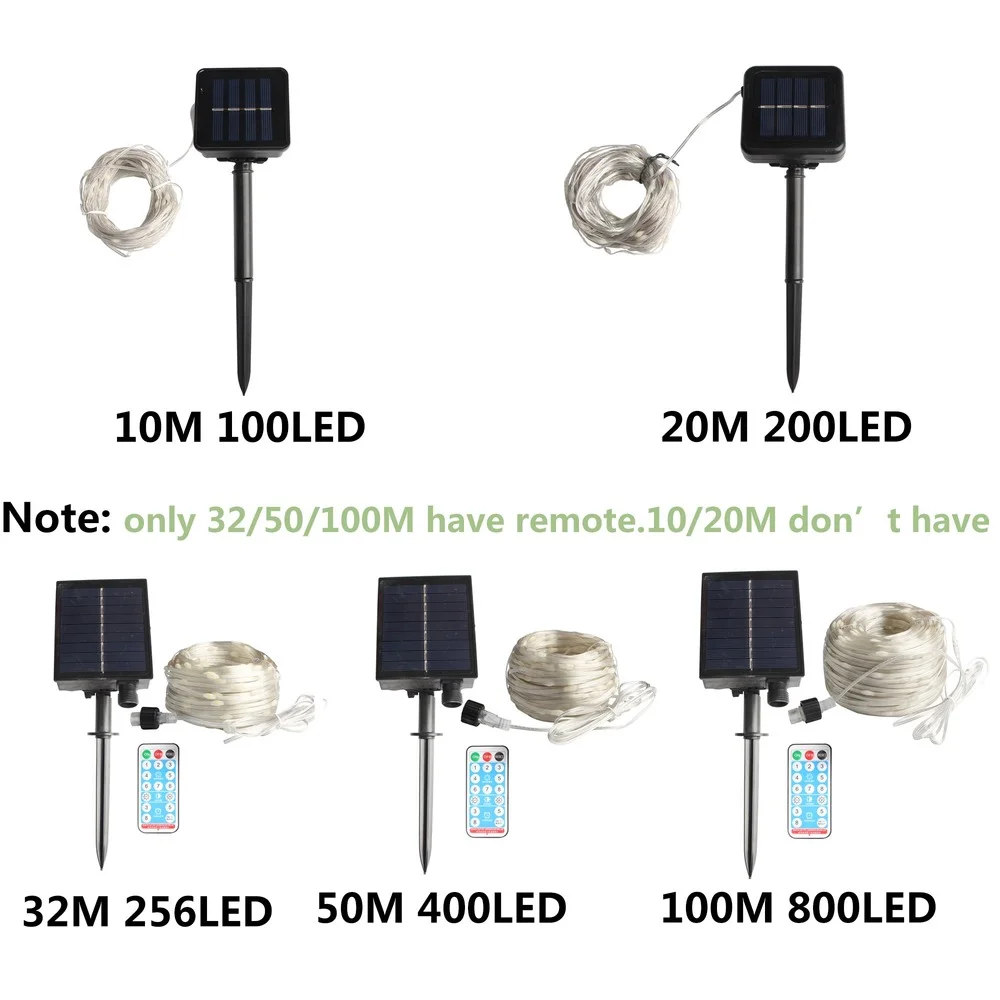 Solar Led Lights Outdoor Waterproof 100m Street Garland Fairy Lights String Christmas Decoration For Garden Yard Wedding Decor