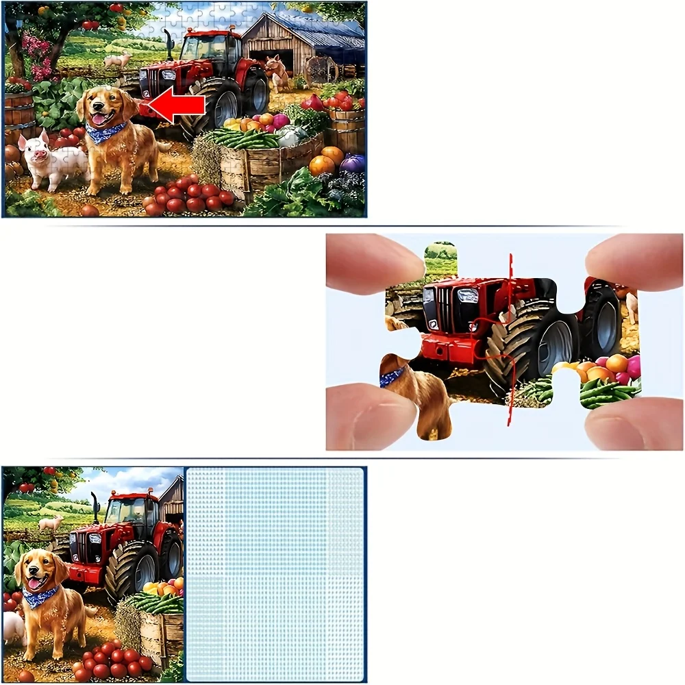 Puzzle pour adultes, 500/1000 pièces, casse-tête évalent à grande échelle avec motifs complexes, boîte Portable pour famille Gam