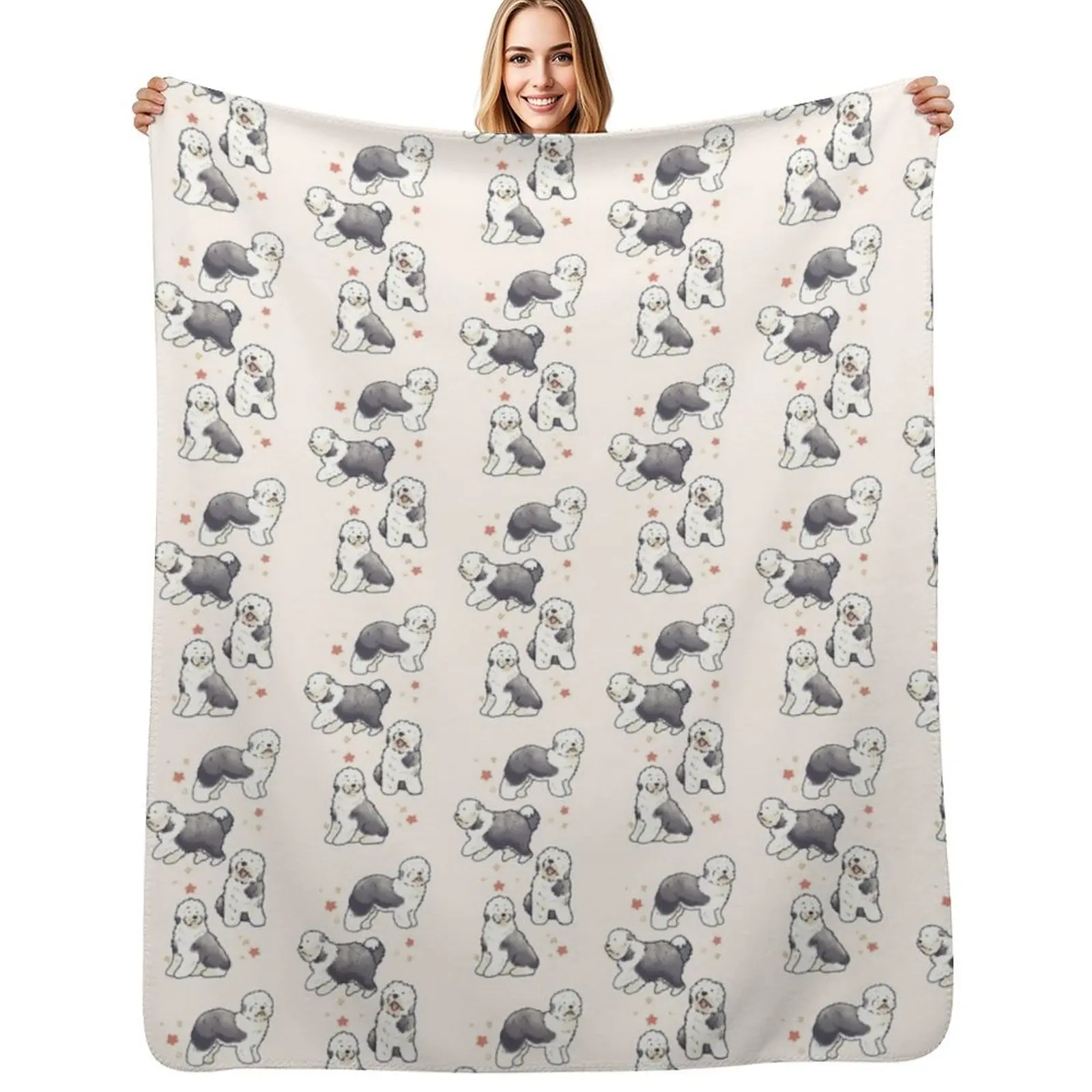 old english sheepdog dogs Throw Blanket Softest Single Plaid on the sofa Loose Blankets For Baby Picnic Blankets