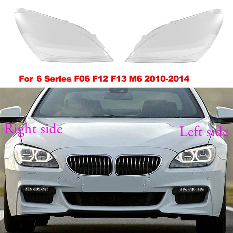 Car Headlight Cover Clear Lens Head Light Shade for BMW 6 Series F06 F12 F13 M6 630 640 650 10-14 Lampshade Cover Lens