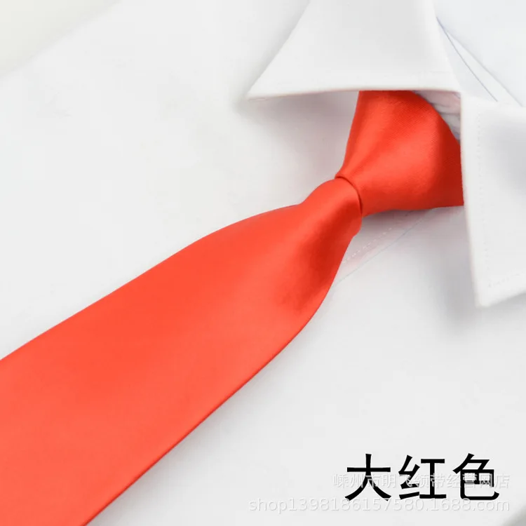 Origin direct sales spot polyester solid color tie 8cm business tie with multiple colors and complete ties