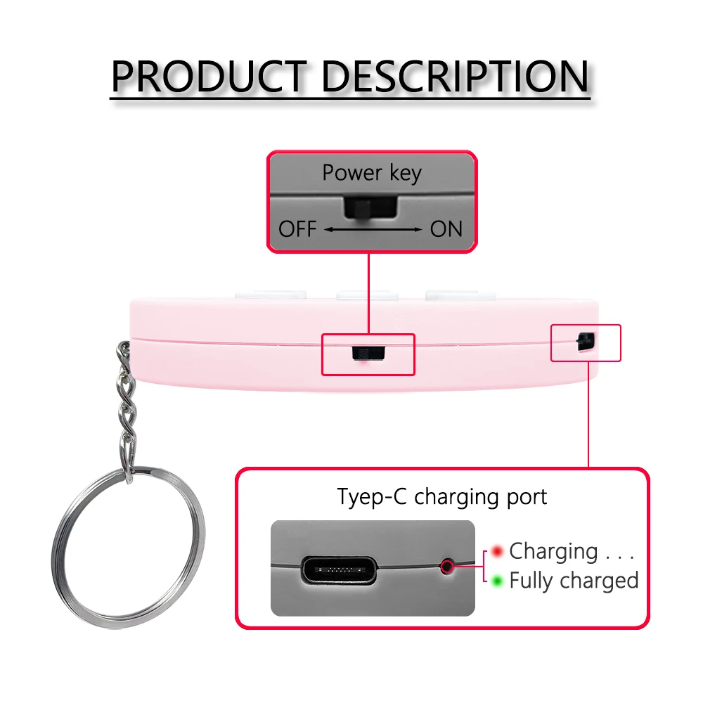 6-Key Voice Sleutelhanger Voor ZEVENTIEN Idol Jeonghan Stem/Foto Maatwerk Met Type-C Oplaadkabel Creatieve hanger Gift