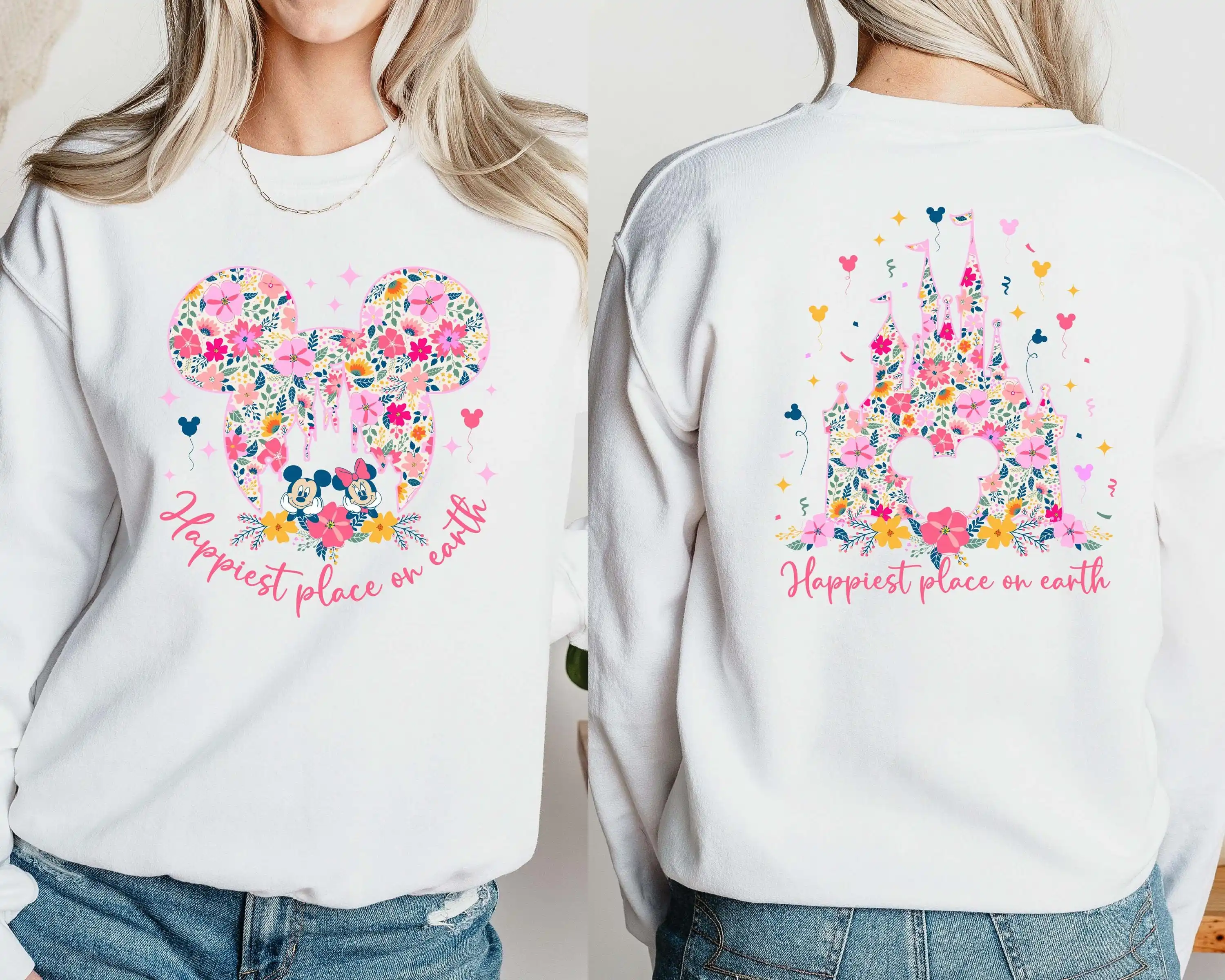 

Толстовка с капюшоном «Самое место на Земле» «Волшебное королевство», свитер с цветочным принтом «Замок Диснея», унисекс, свободный свитшот, одежда