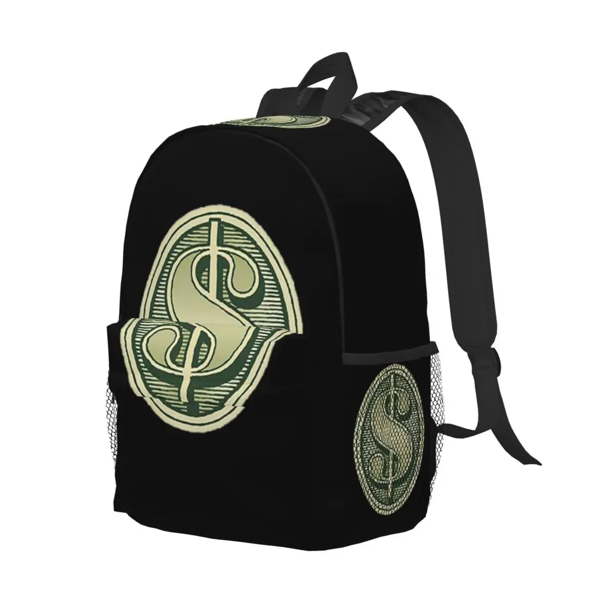 

American Money Dollar Logo Backpack Student Boys Girls BookBag Kids School Bag Laptop Shoulder Bags for Men Women