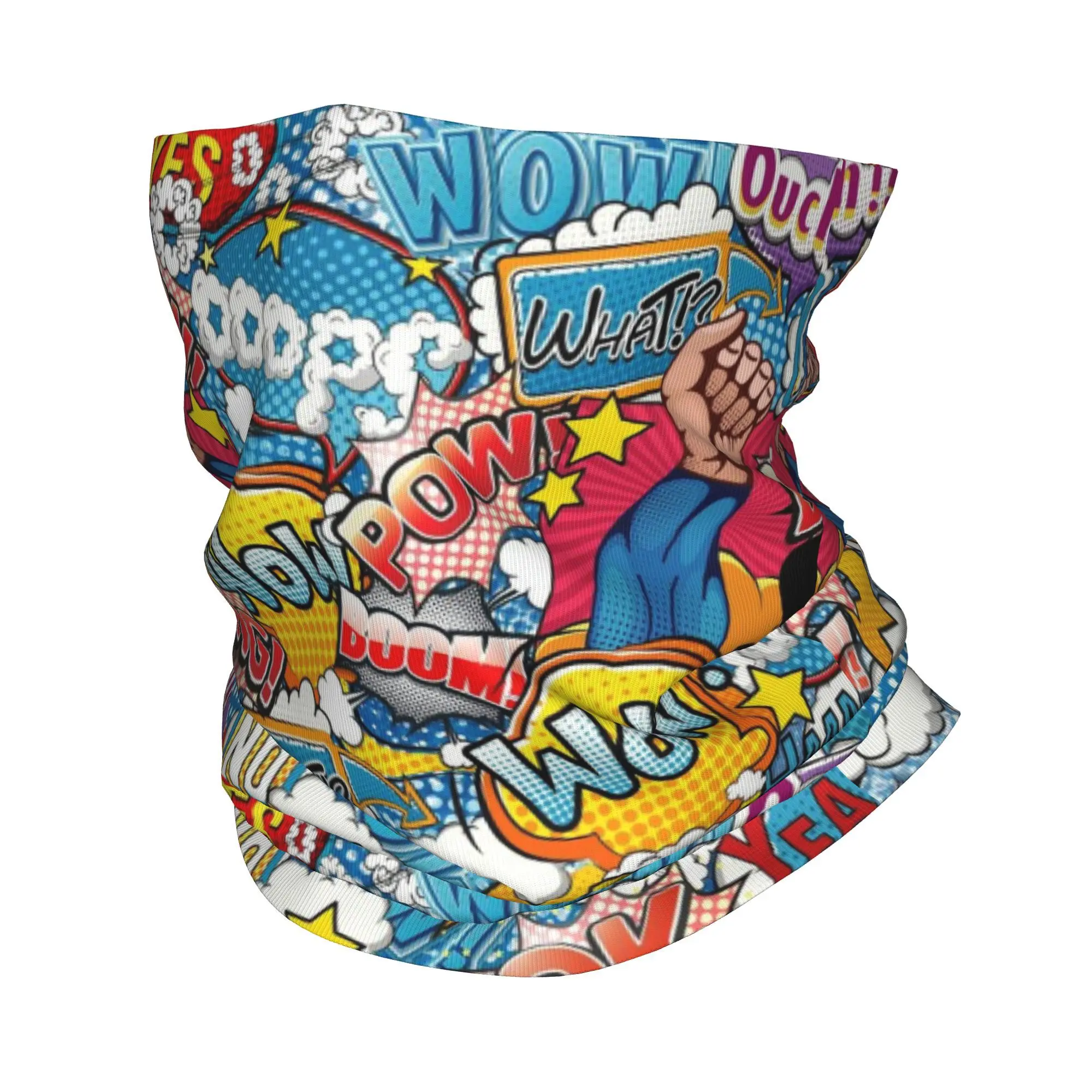 

Винтаж на заказ Бандана в стиле комиксов, зимняя теплая повязка на шею, женский ветрозащитный шарф для лица, лыжные гетры, повязка на голову