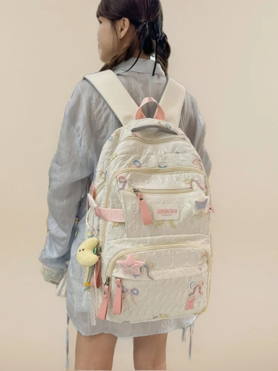 

MONA JENNA High School Middle School Ins Style New Version Small Crowd High Aesthetic Dual Shoulder Bag Trendy Backpack for C...