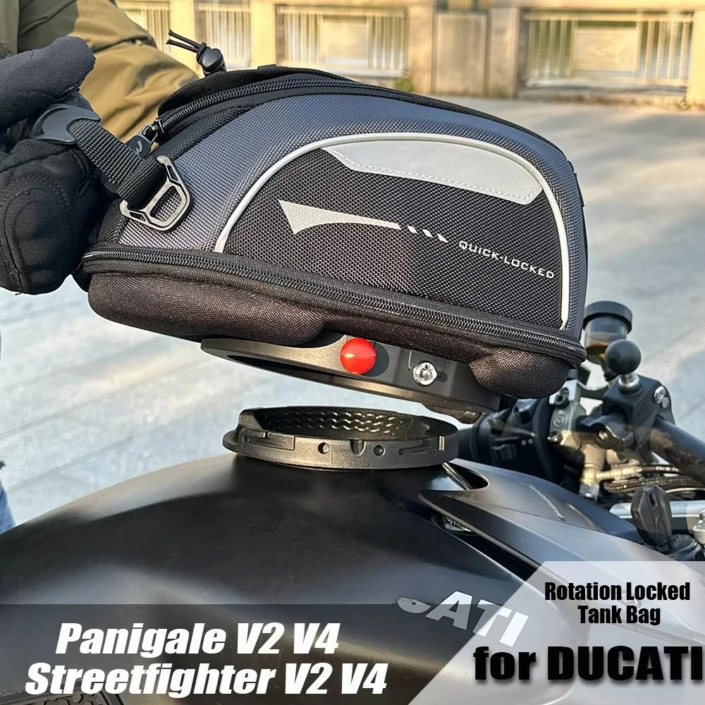 Tank Bag For DUCATI Panigale V2 V4 Speciale Streetfighter V4S Rotation Locked  Anti Theft Fuel Bags Waterproof Luggage Top Case
