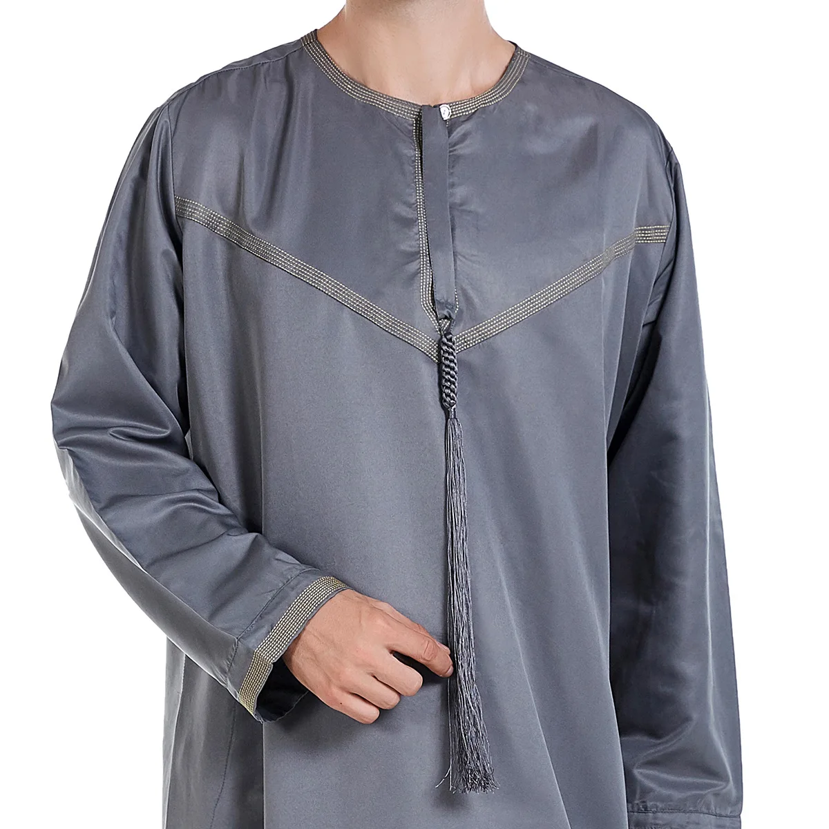 Ropa islámica musulmana para hombres, vestido Abaya tradicional árabe de Dubái, caftán turco Ramadán Bairam Eid oración Jubba Thobe, túnicas largas