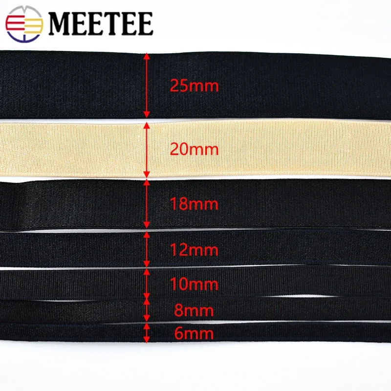 10Meters Nylon Elastic Band for Bra Underwear Strap Runbber Tape Pants Stretch Webbing Bands DIY Sewing Accessories 6-30mm