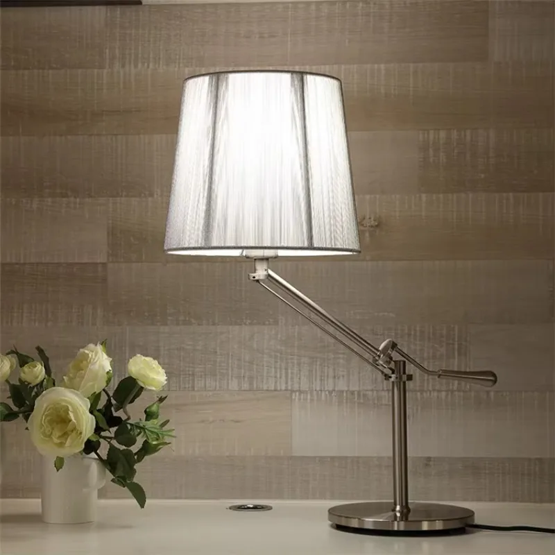 Nordic Modern Vintage Fabric Bulb Table Lamp Adjustable Table Lamp