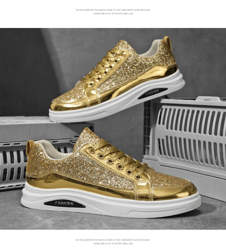 Neue Frühlings- und Herbst-Herrenschuhe mit Pailletten, Modische Britische Freizeitschuhe, Trendige Schuhe, Vielseitige Niedrige Sportsneaker – Detail 19