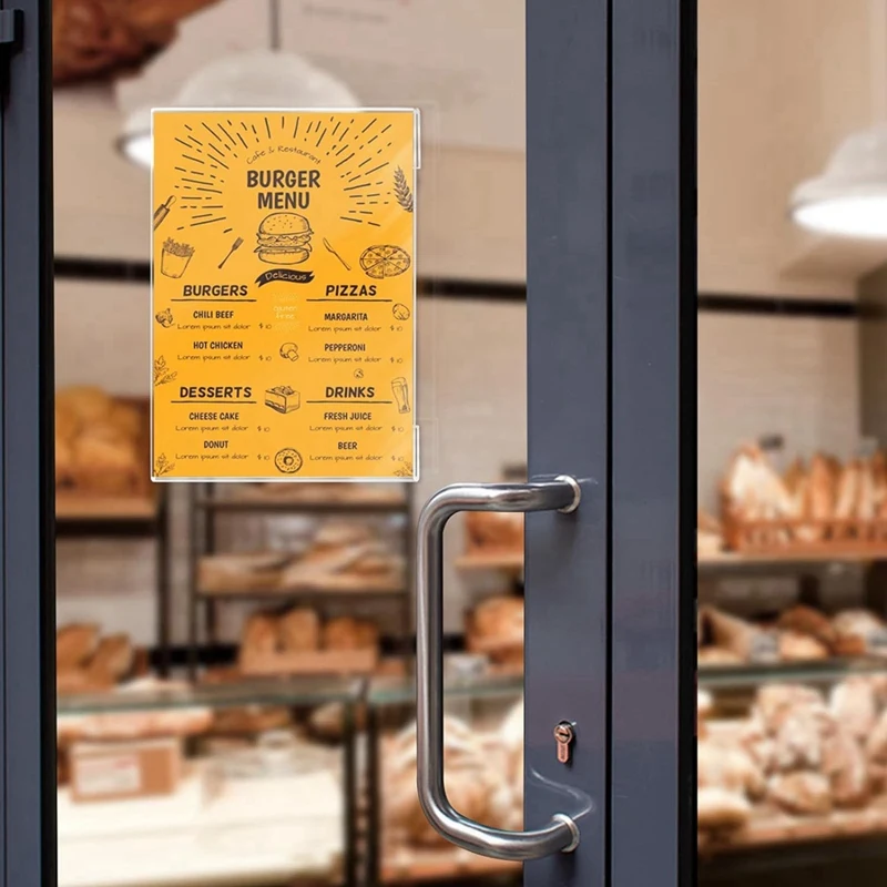 Suporte acrílico claro do sinal, Wall Mount Display Frame, acrílico Sign Holder, 8.5X1 1 Polegada, 4pcs