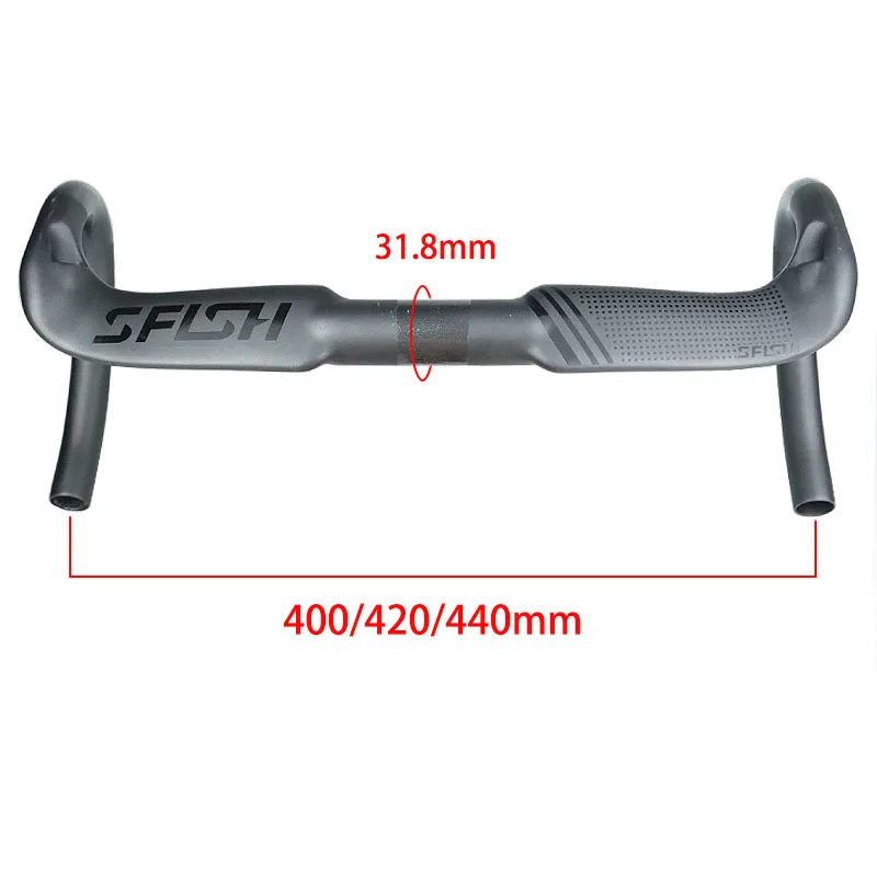 SFISH-Full Carbon Fiber Road Bike Wind Breaker Handlebar, Ultralight, One-Piece Molding, Internal Alignment Handle, 31.8mm