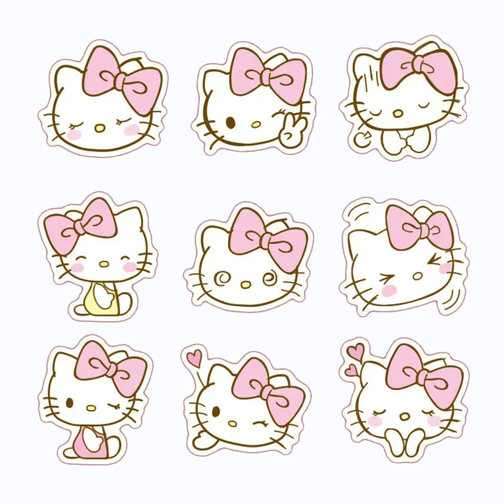 10/20/40pcs Anime Hello Kitty Stickers Kawaii Girls Graffiti Luggage Phone Case Laptop Waterproof Cute Sticker Decals Kids Toy