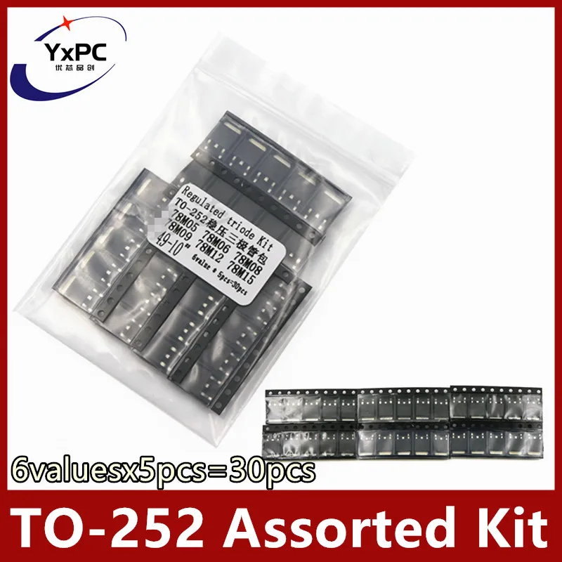 6valuesx5pcs=30pcs Voltage Regulator TO-252 Assorted Kit 78M05 78M06 78M08 78M09 78M12 78M15