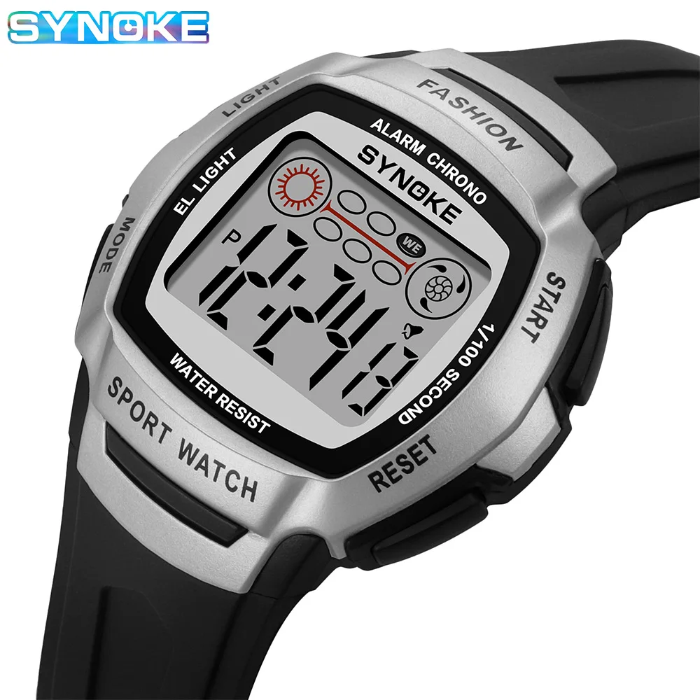 SYNOKE Outdoor Military Digital Watch For Men Fashion Retro Men Watch Sports Waterproof Men Watch Multifunctional Luminous