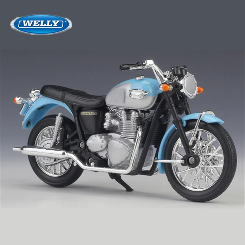 Welly 1:18 Triumph 2002 Bonneville Alloy Sports Motorcycle Model Diecasts Metal Street Motorcycle Model Collection Kids Toy Gift