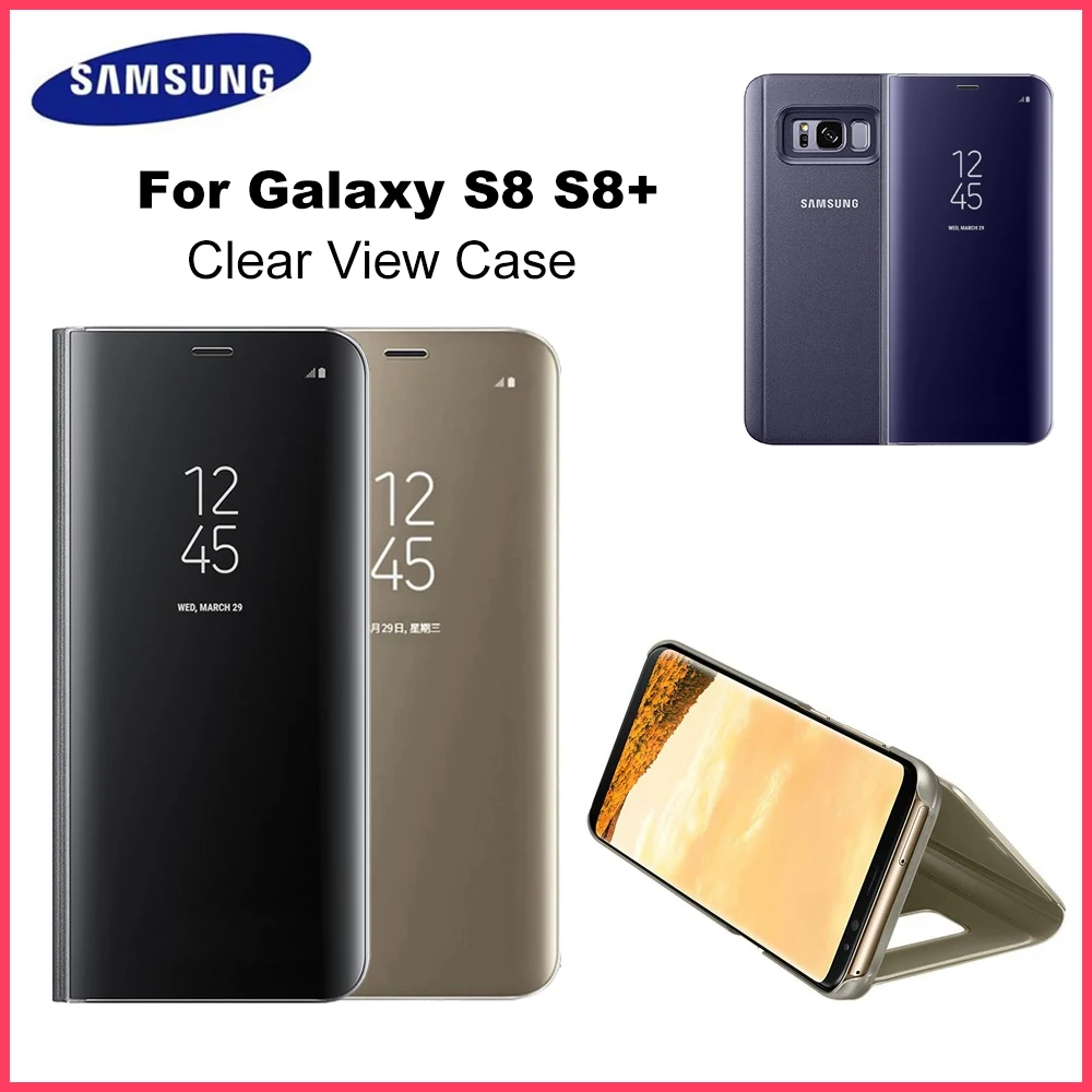 Samsung Original Mirror Cover Clear View Phone Case For Samsung Galaxy S8 S8+ S8Plus Slim Flip Case