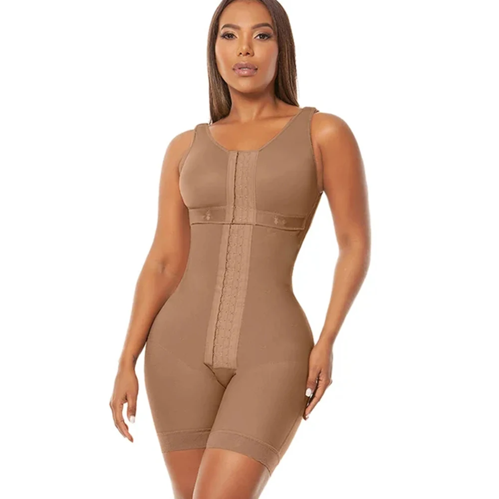 

Women's Corset Bodyshaper High Compression Garment Abdomen Control Double Bodysuit Waist Trainer Open Bust Shapewear Fajas