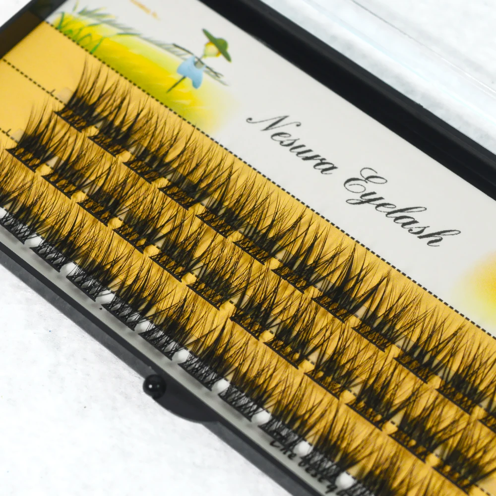 L02 DIY 36 PCS Cluster Lashes 3D Natural Bunch 16mm D Curl Segmented Beam Individual Mink Tufted Eyelash Fine Lash Tip