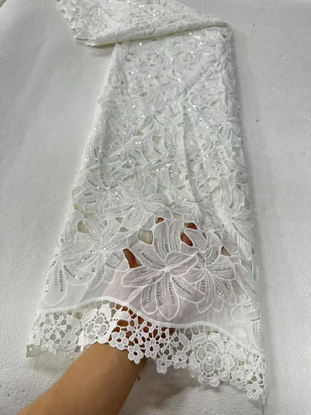 

Высококачественная африканская кружевная ткань 2025, хлопчатобумажная ткань по метрам, вышивка, нигерийский, лен, вечерние платья, тюль, зеленый, 5 ярдов