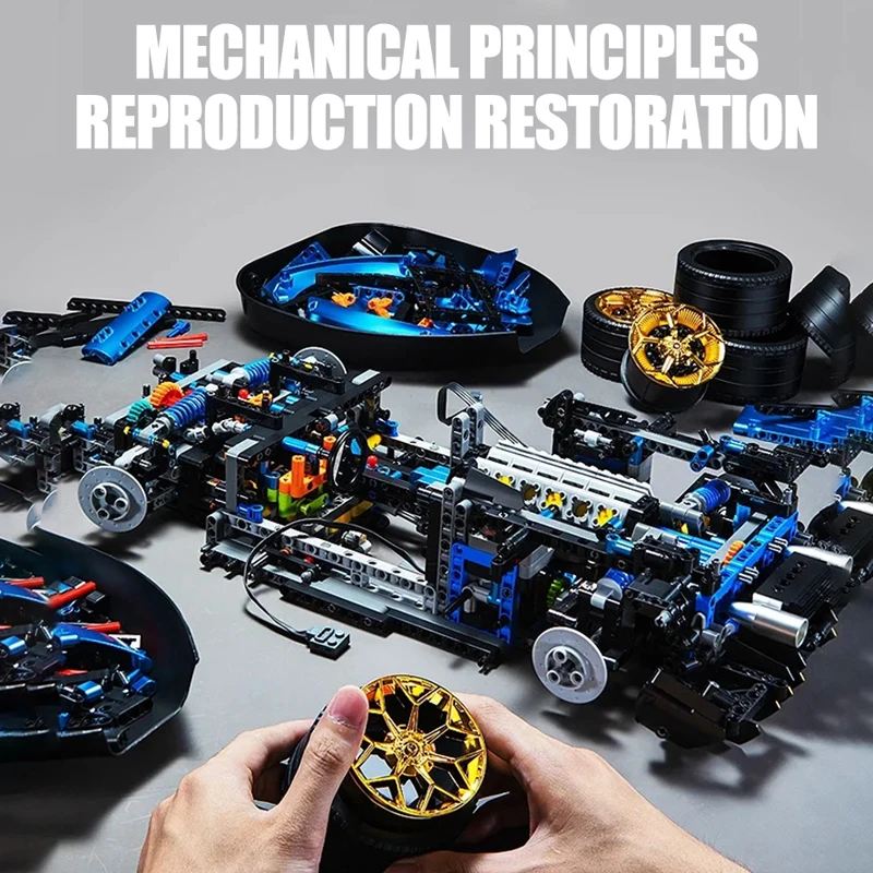 3811PCS Technology Blue SVJ Super Speed Sports Car Model MOC 10520 Race Cars Building Blocks Kits Toys Boys Kids Adult Gift