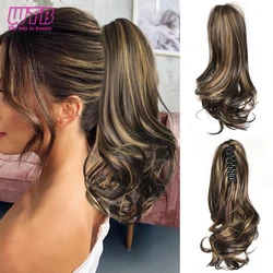 Extensión de cola de caballo ondulada para mujer, extensiones de cabello con Clip de garra de 14 pulgadas, resistente al calor, postizo de cola de caballo para fiesta diaria U