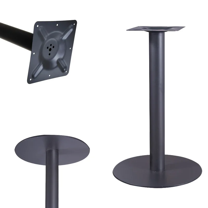 Wrought iron cast iron black round-bottomed strip table leg stand, dining table leg support frame. Table legs