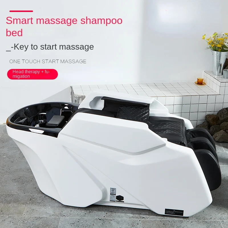 High-end water circulation automatic intelligent electric massage shampoo bed whole body heating fumigation