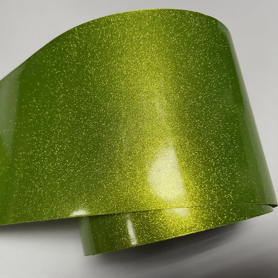 

12CM*1/2/3/4/5/6/10M New Arrival High Glossy Lime green Pearl Diamond Glitter Glossy glitter pearl car vinyl sticker