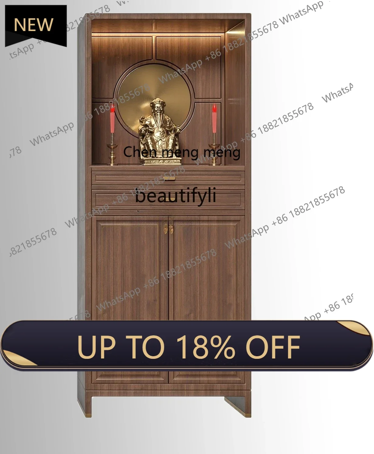 

P178 Solid Wood Buddha Niche New Chinese Style Clothes Closet Modern Simple Home Cabinet Ash Buddha Shrine Cabinet