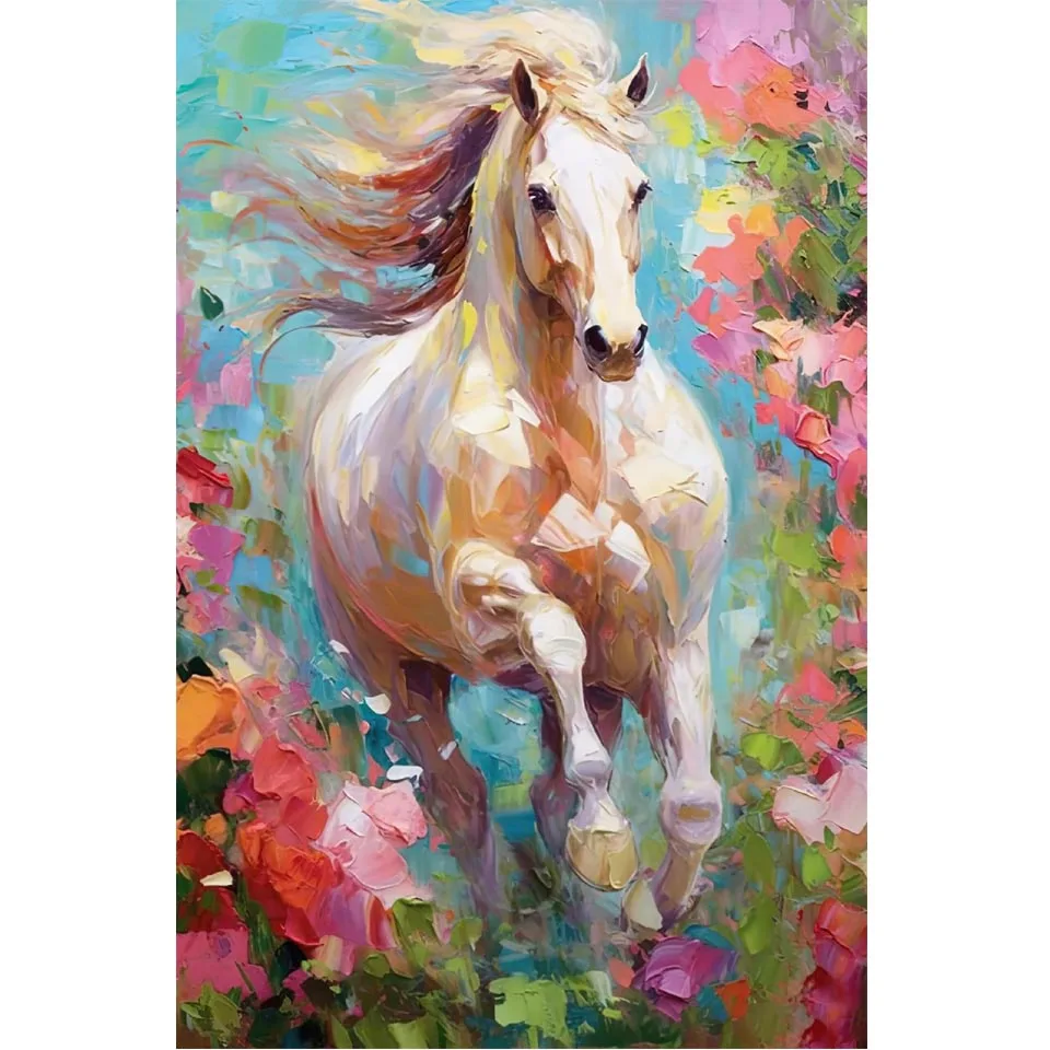

Handmade Horse Animal Oil Painting,Contemporary Art Masterpiece with Thick Texture,Ideal Wall Decor for Living Romm and Office