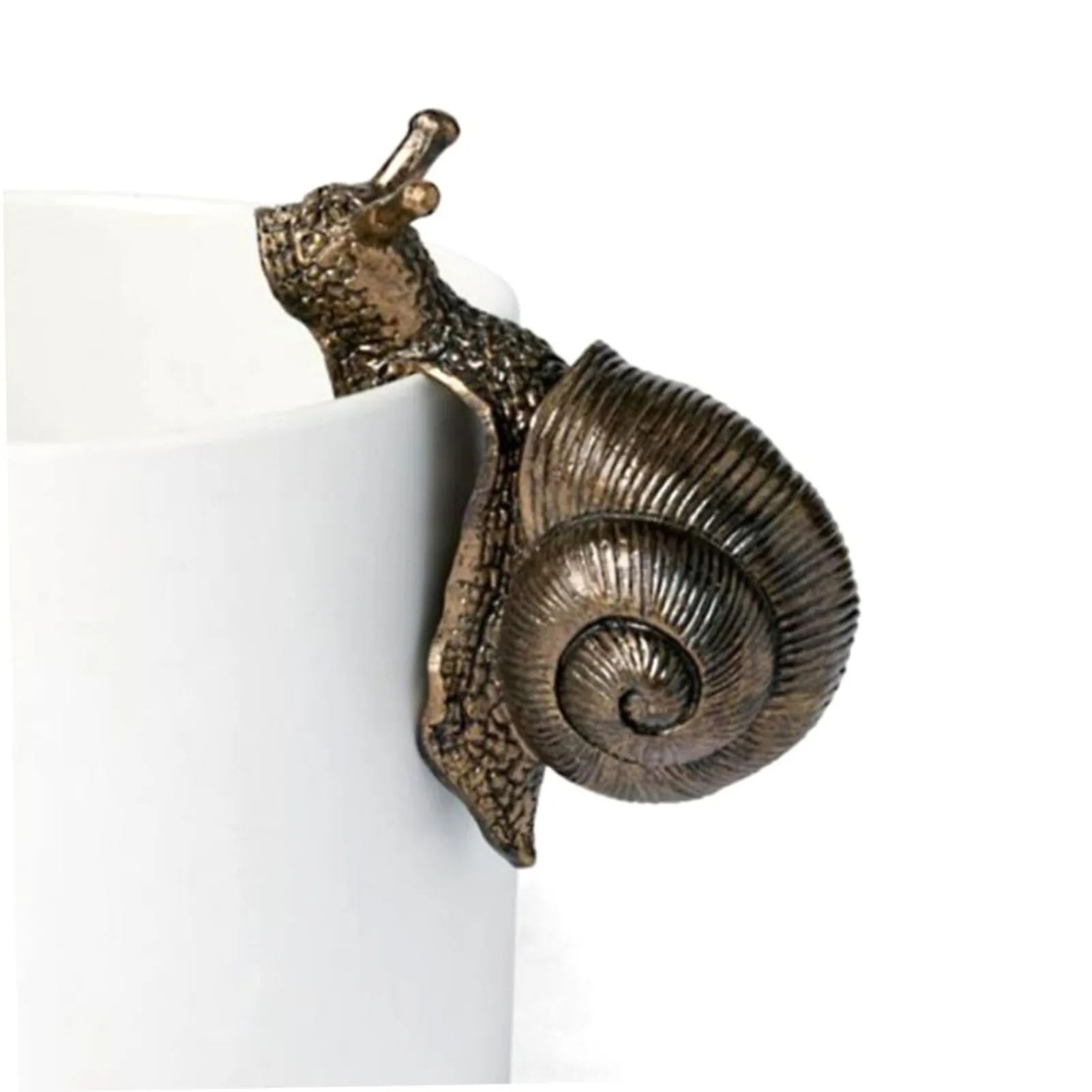 Vintage Bronze Climbing Snail Statue Flower Pot and Vase Hugger Miniature Fairy Garden Decor Resin Art   Decorations