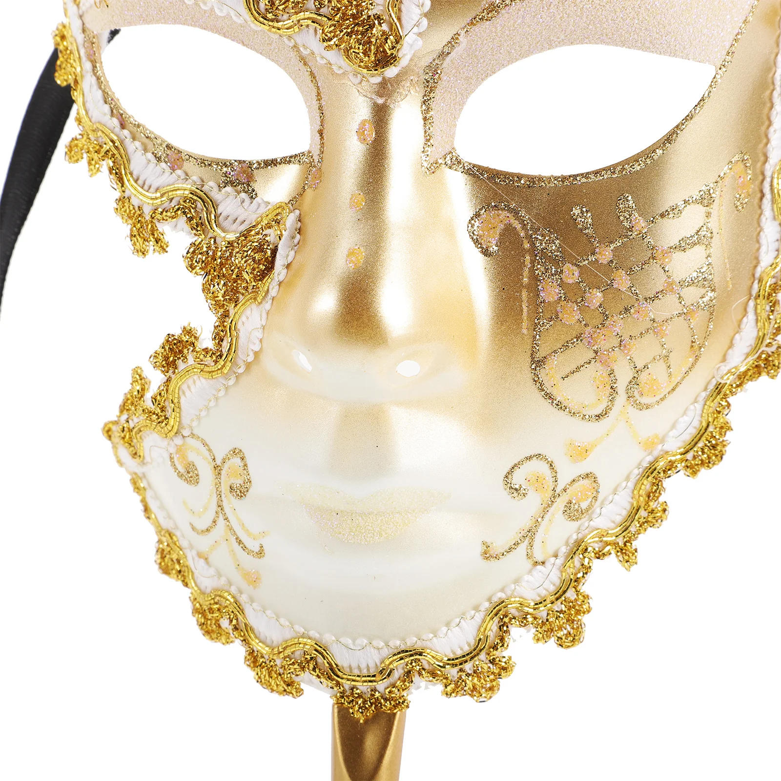 

Half Face Mask Premium Plastic Masquerade Mask With Stick Lightweight Durable Creative Design Eye-Catching Party Costume