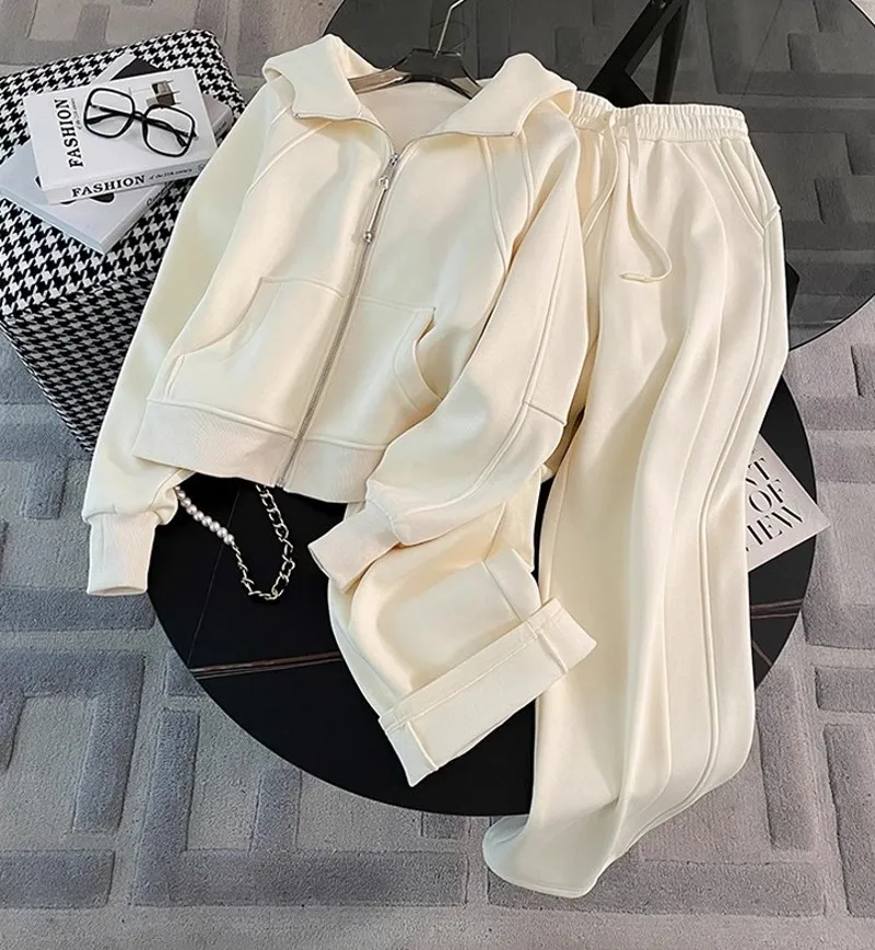 Frauen Laufsport-Set Fleece Strickjacke Mit Kapuze Sweatshirt Zwei Stück Set Trainingsanzug Gym Fitness Jogging Outdoor Training Sets – Detail 4