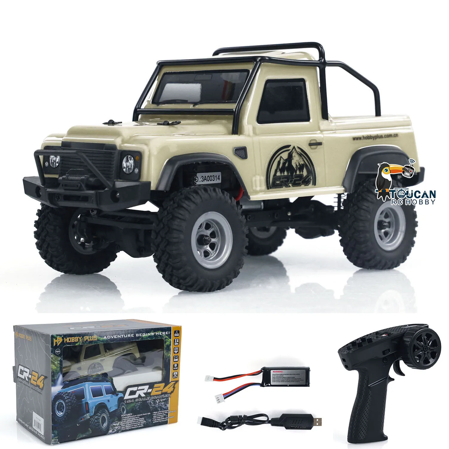 

1/24 Mini Remote Control Climbing Crawler Car 4x4 4WD RC Off-road Vehicles Light System Model Toy for Boys TH24008