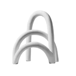 Modern Arch Shaped Resin Artwork - Interlocking Decorative Ornament Minimalist Contemporary Home Decor for Ambiance
