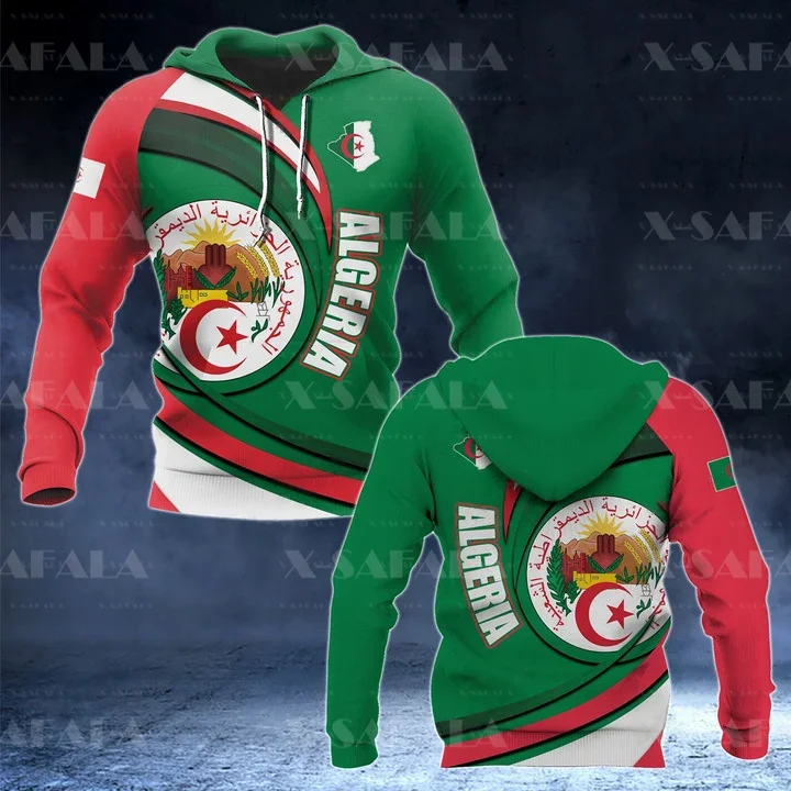 

Custom ALGERIA Flag COAT OF ARMS 3D Printed Zipper Hoodie Men Pullover Sweatshirt Hooded Jersey Tracksuit Outwear Coat Casual