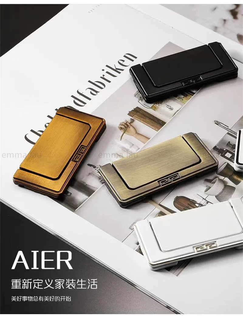 Aluminium Invisible Furniture Handle Drawer Knob Black White Hidden Button Handles For Kitchen Cabinet Door Wardrobe Pulls Knobs