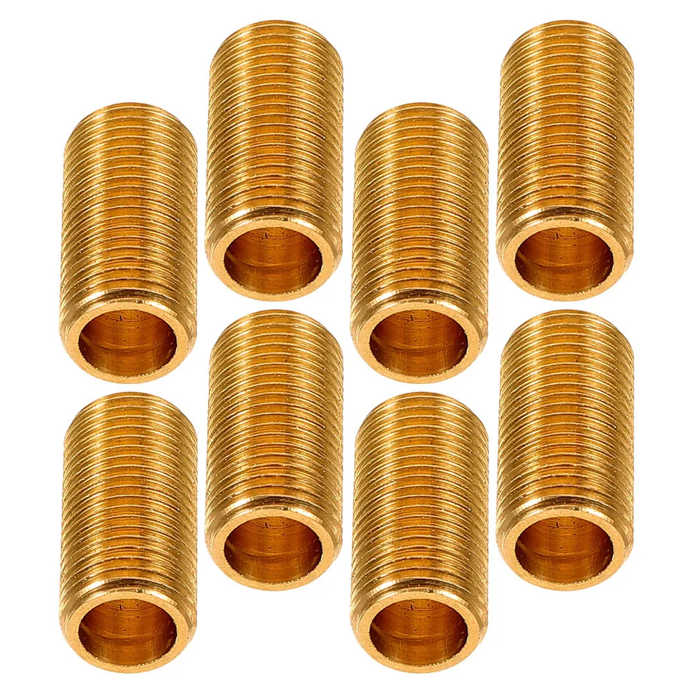 8개 황동 램프 니플 나사형 로드 어댑터 중공 램프 스템 커넥터 조명 기구 교체 부품 조명 기구 부품