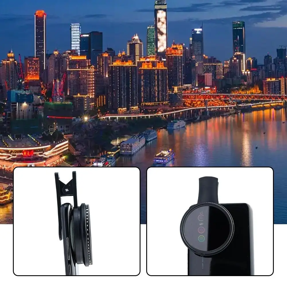 Mobile Phone Adjustable Dimming Lens ND2-400 Filter 37mm Slow Shutter Night Scene Solar Eclipse Imaging Enhancement Lens Filter