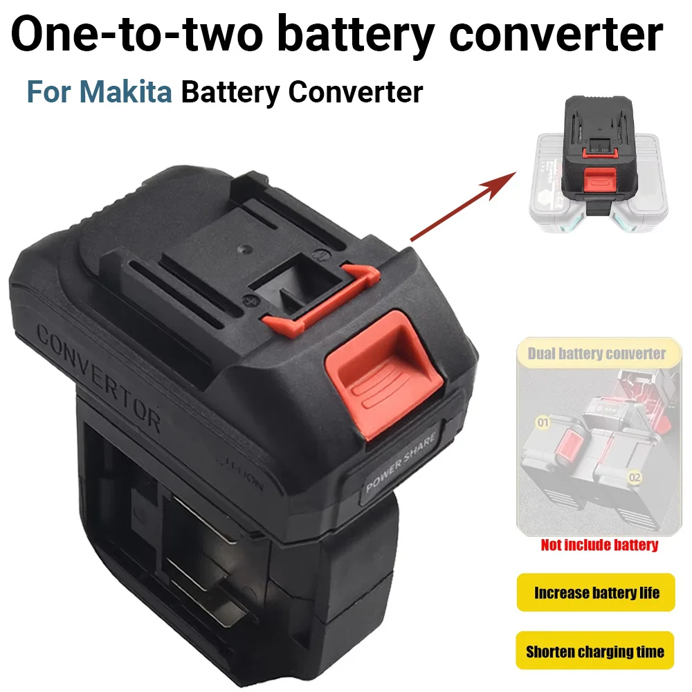

Для преобразователя батареи Makita 2 в 1, адаптер батареи для электроинструмента, двойная емкость батареи, подходит для ударных дрелей и гаечных ключей