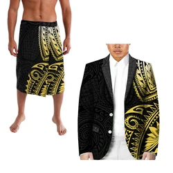 Brand New Pacific Heritage Fashion Long Sleeve Suit And Ie Polynesia Tribal Design Personality Men's Suit For Party